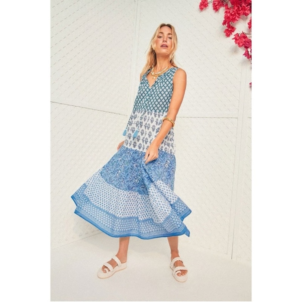 Tuckernuck Bahama Blue Salty Paloma Caftan dress